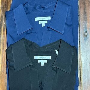 Two Foxcroft Taylor Plus Essential Stretch No Iron Sleeveless Shirt plus sz 20W